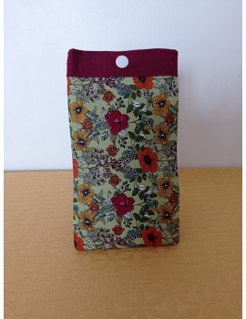 Etui lunettes motif floral