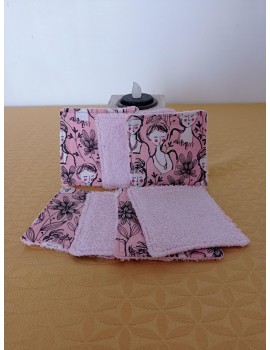 Lot 7 Lingettes motif : femme rose